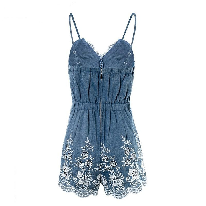 Floral Jeans Playsuit