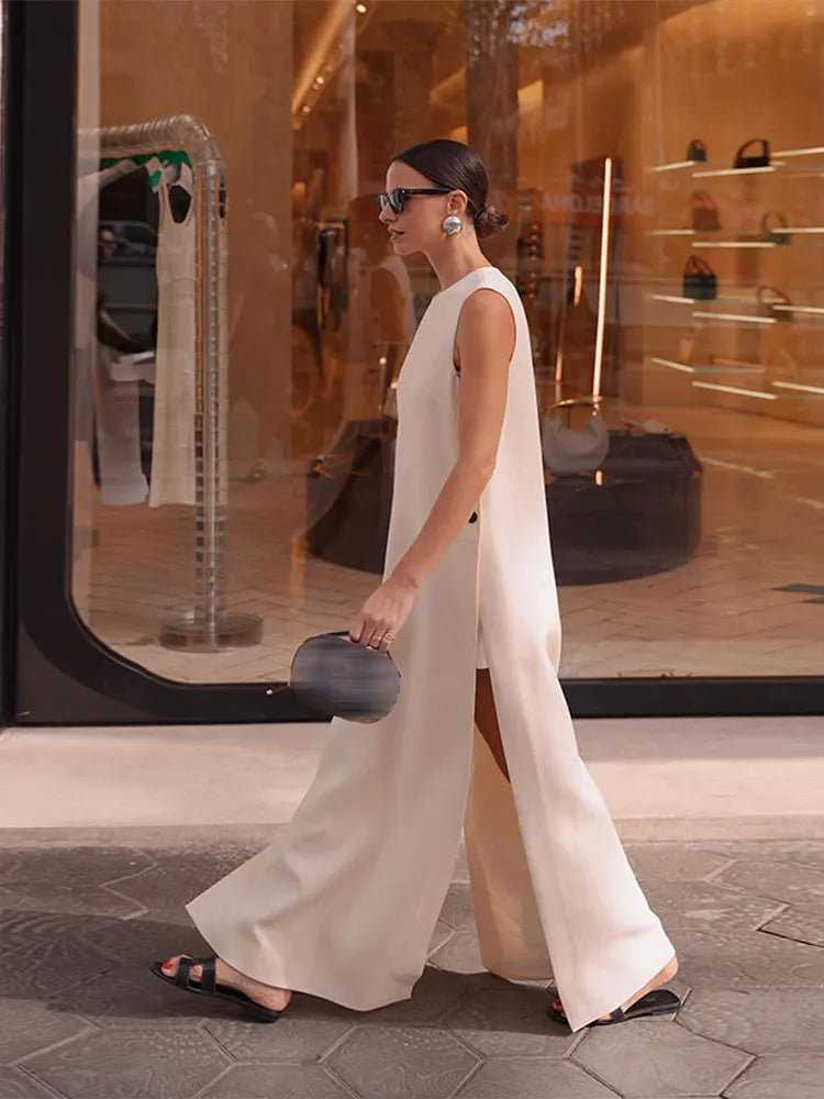 Side Slit Sensation Dress White / S