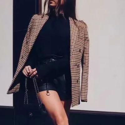 Coffee Plaid Blazer