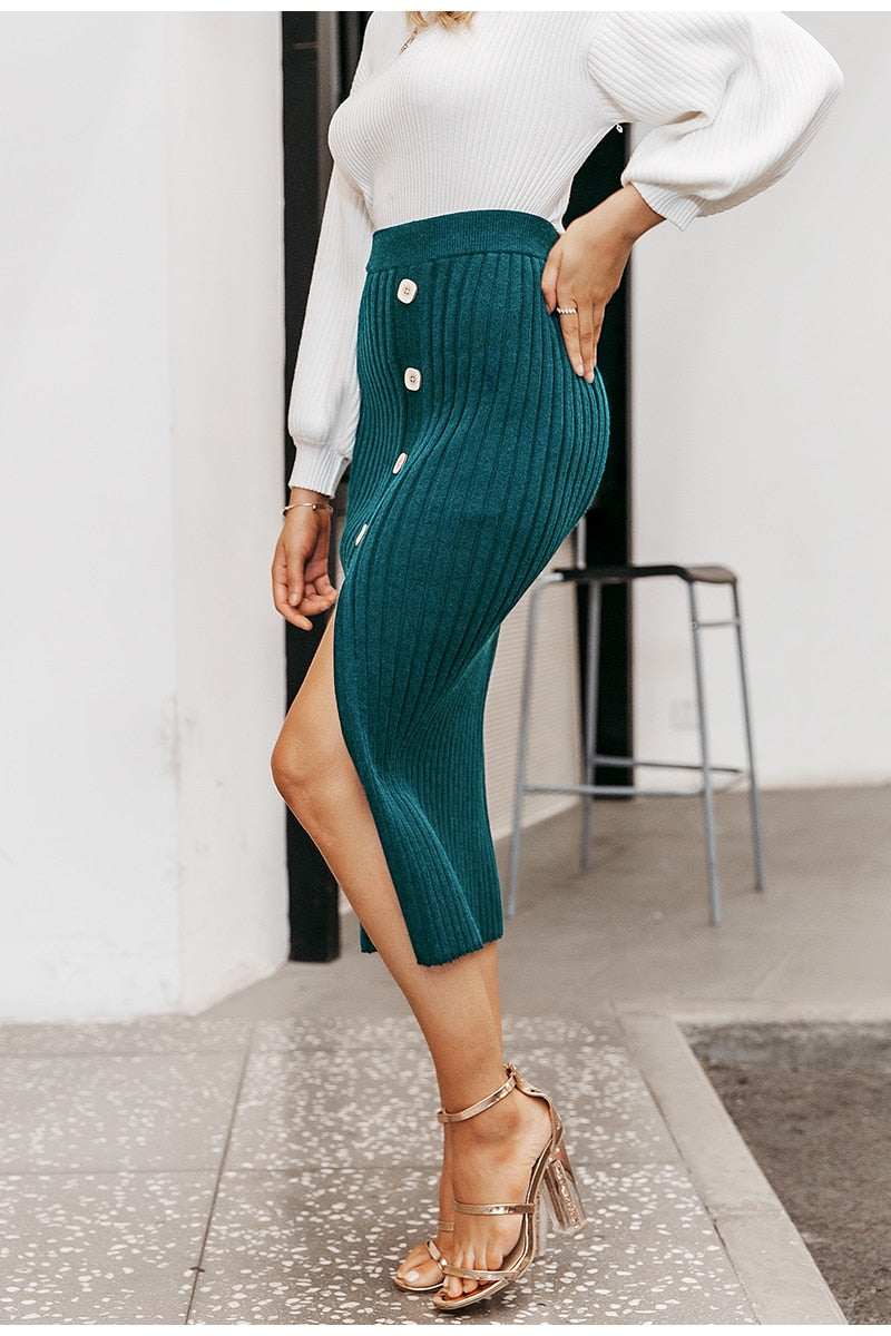 Oak/Khaki Knitted Skirt