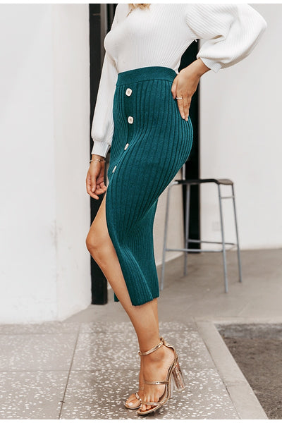 Oak/Khaki Knitted Skirt